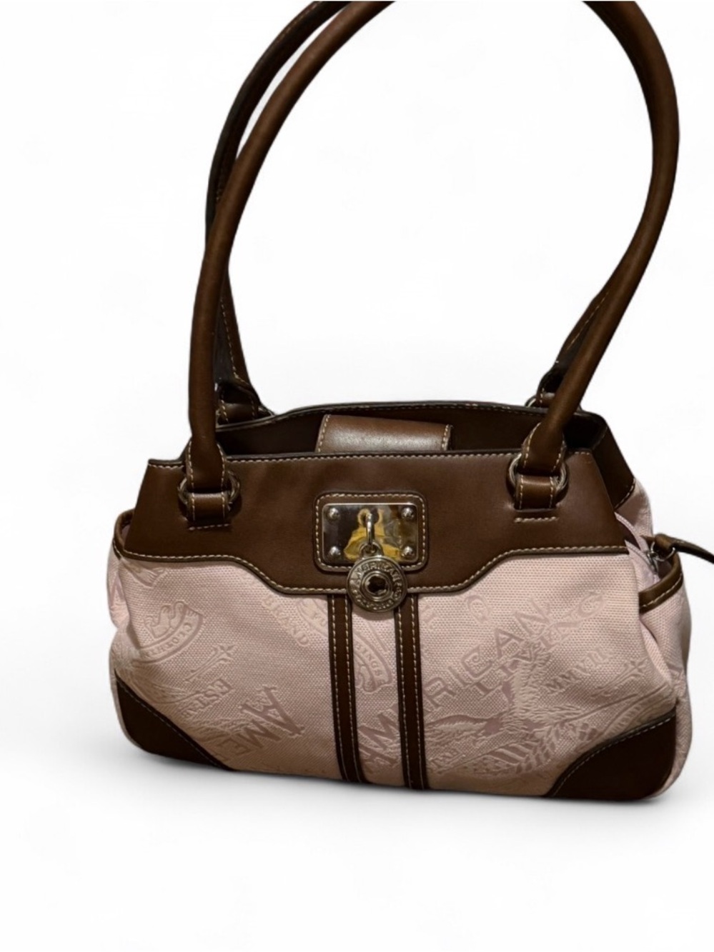 American Living Pink & Brown Jacquard Handbag